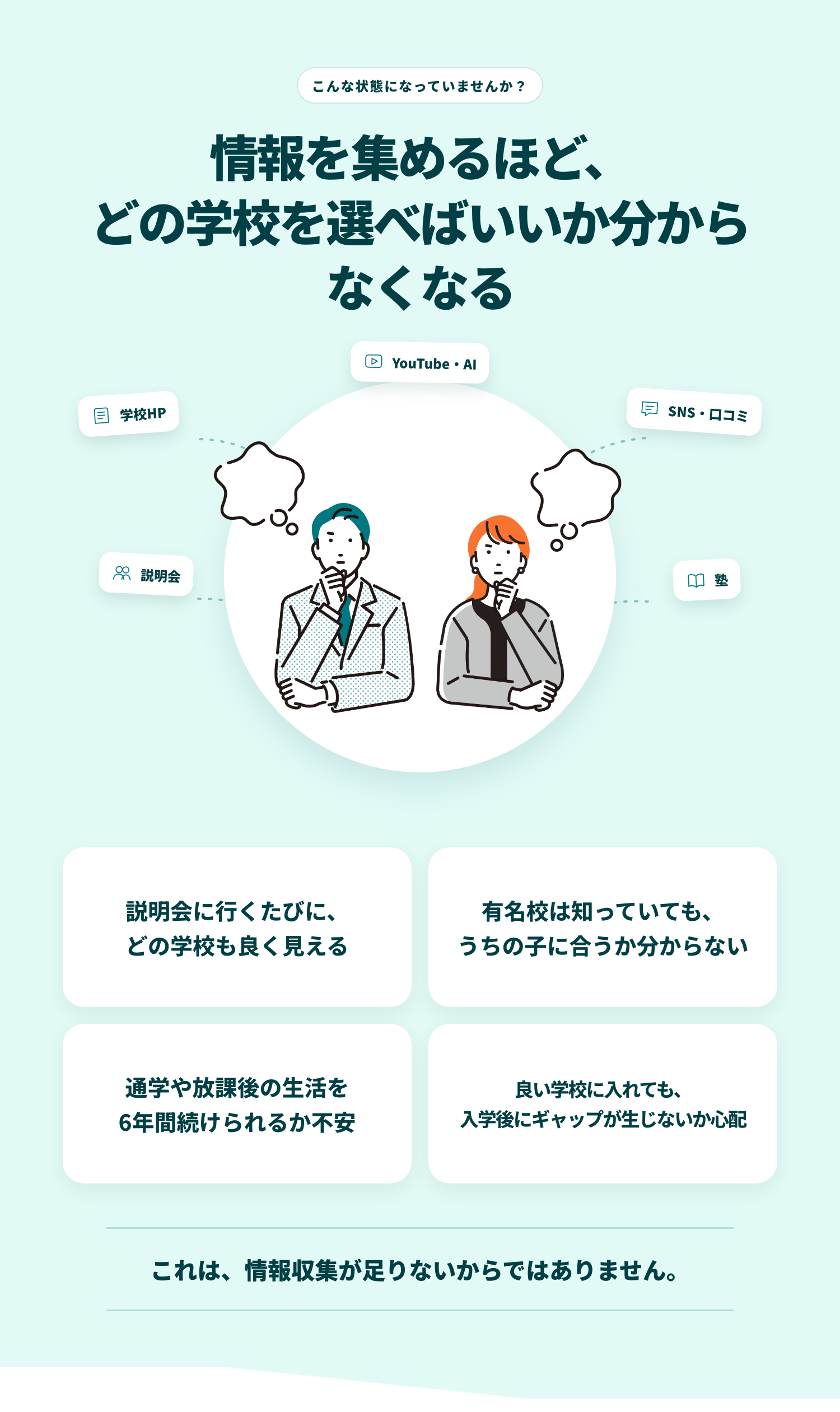 情報を集めるほど、どの学校を選べばいいか分からなくなる — よくある4つの悩み